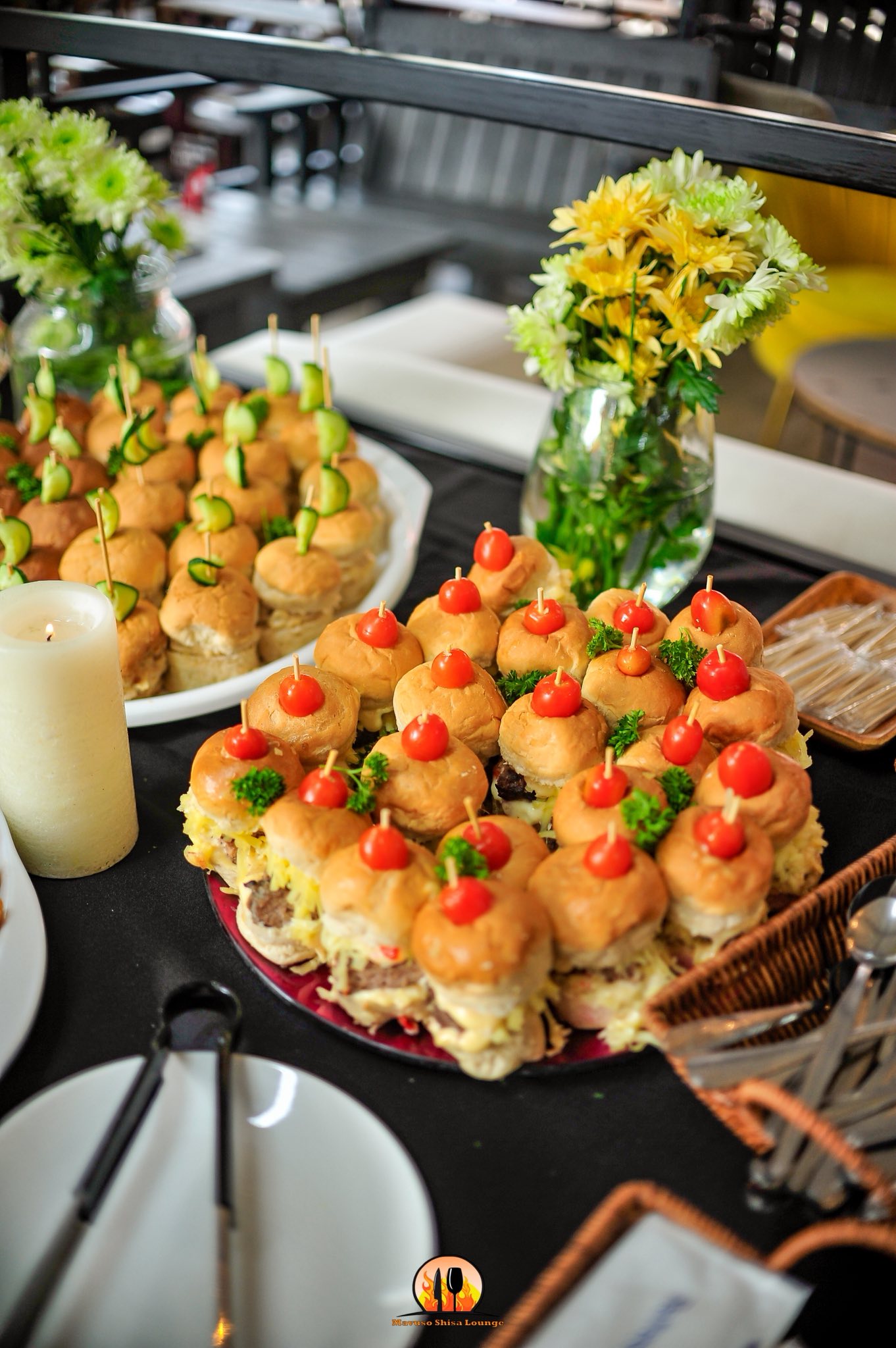 Lunch buffet spread